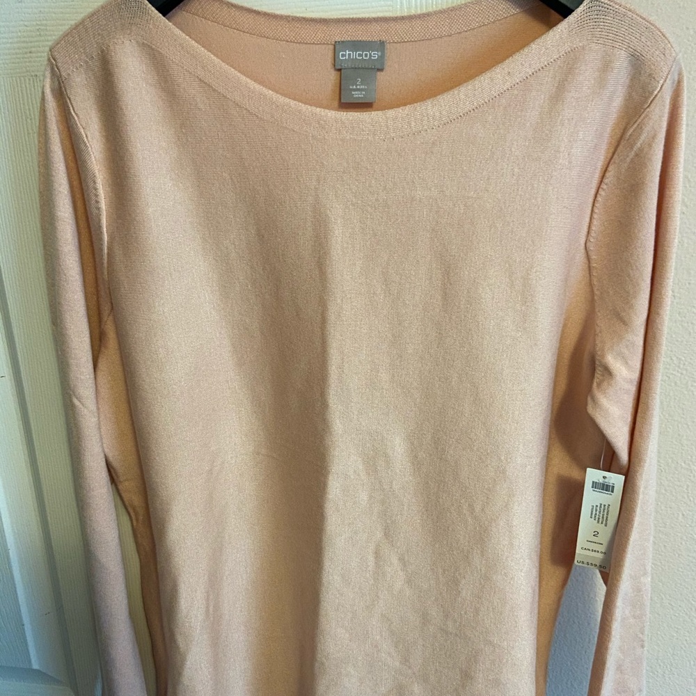 Chico’s pullover sweater in blush peach